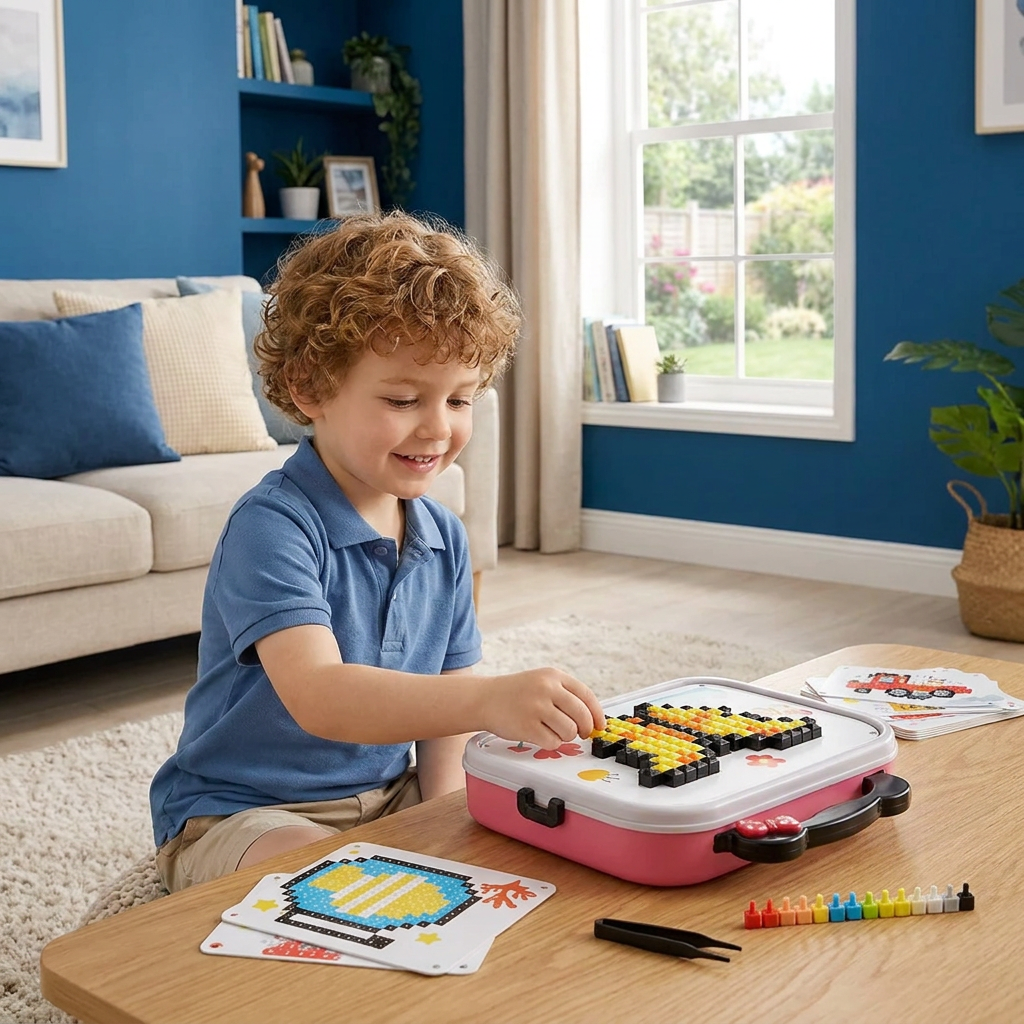 Montessori Mozaïekpuzzelset Voor Kinderen Met Paddenstoelen En Steekknoppen