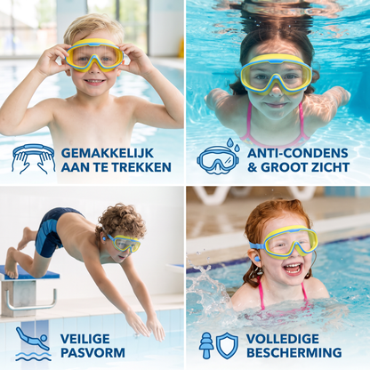Kindvriendelijke Zwembril met Groot Frame & Anti-condens Systeem