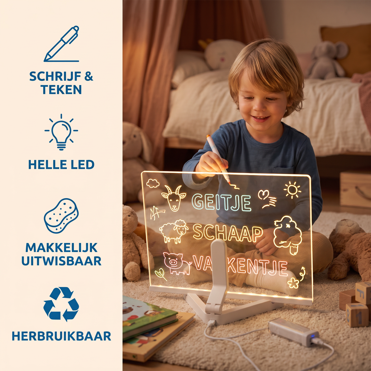 Lichtgevend LED Tekenbord voor Kinderen