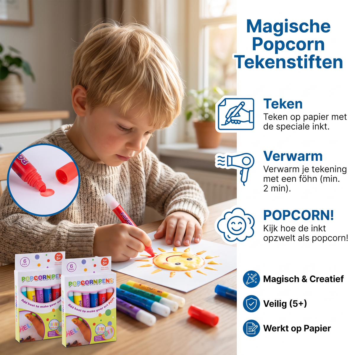 Magische Popcorn Tekenstiften