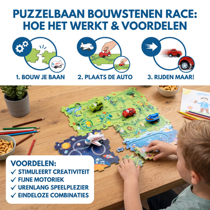 Puzzelbaan Bouwstenen Race