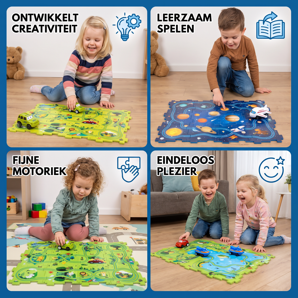 Puzzelbaan Bouwstenen Race