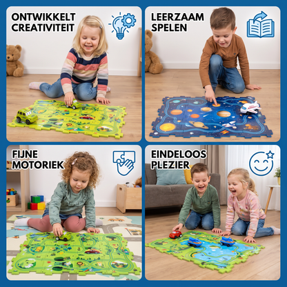 Puzzelbaan Bouwstenen Race