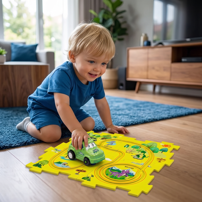 Puzzelbaan Bouwstenen Race