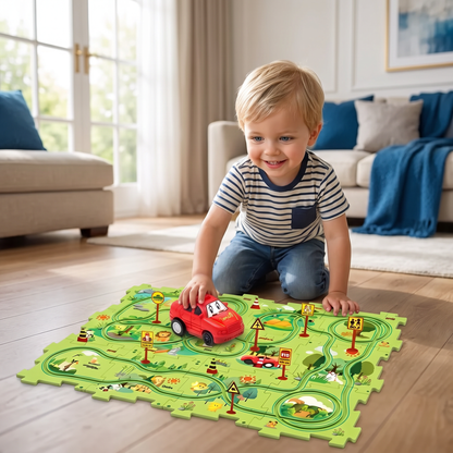 Puzzelbaan Bouwstenen Race