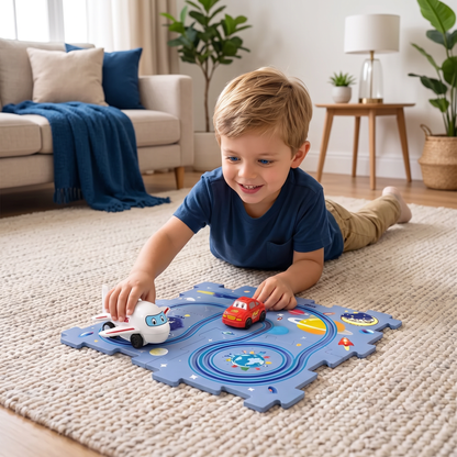 Puzzelbaan Bouwstenen Race