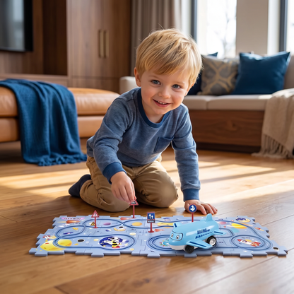 Puzzelbaan Bouwstenen Race