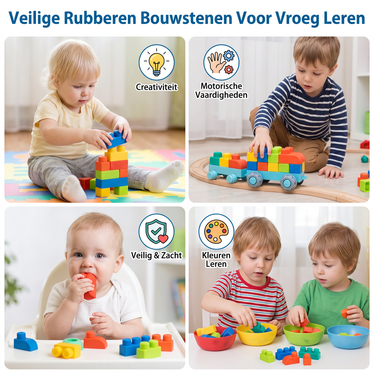 Veilige Rubberen Bouwstenen Voor Vroeg Leren