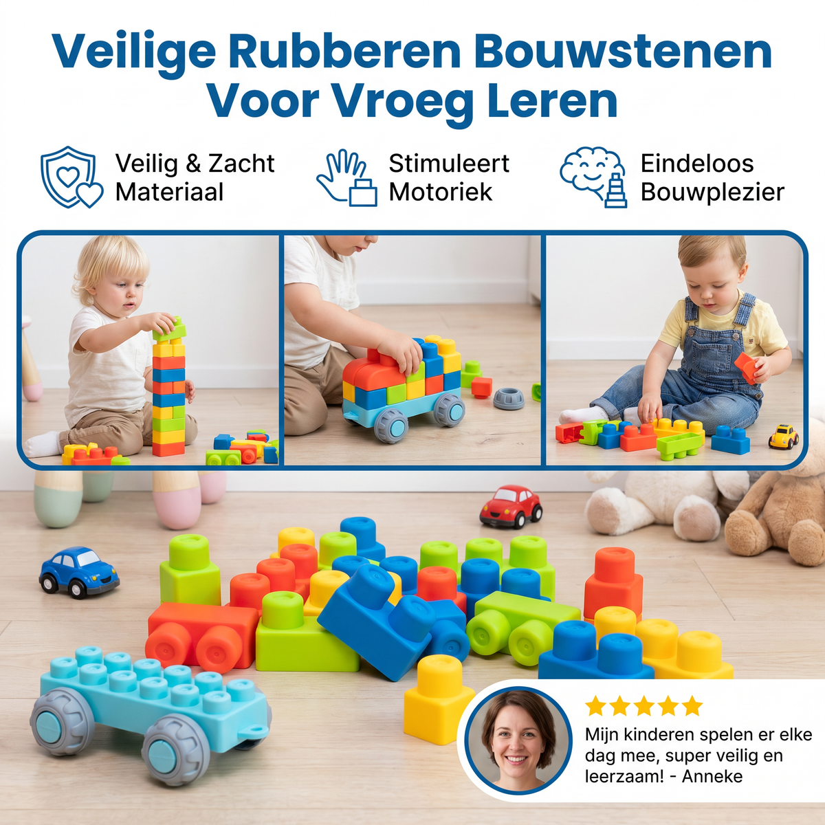 Veilige Rubberen Bouwstenen Voor Vroeg Leren
