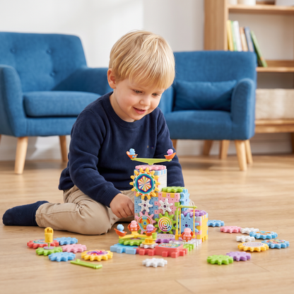 Draaiend Montessori Tandwiel Bouwblok Speelgoed