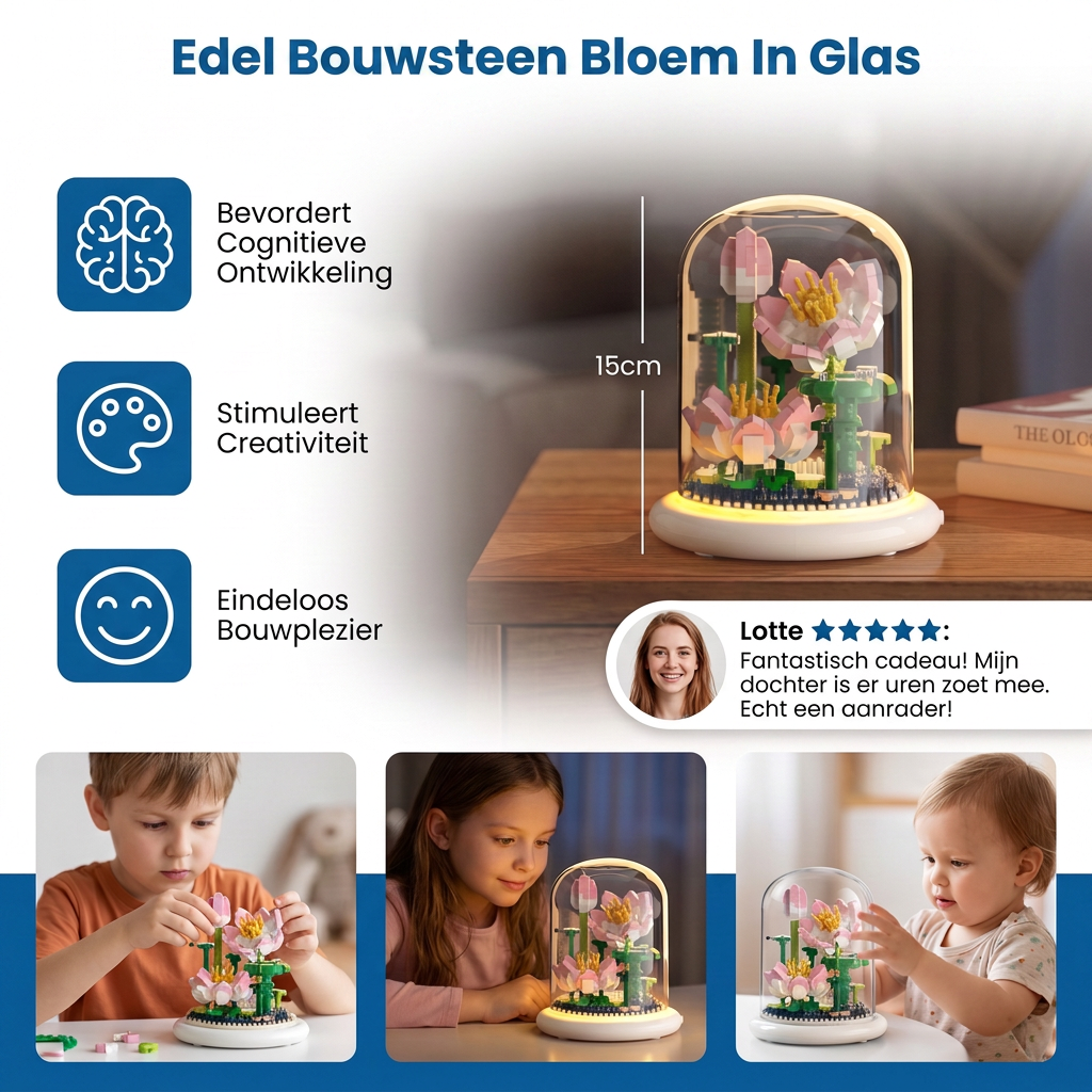 Edel Bouwsteen Bloem In Glas