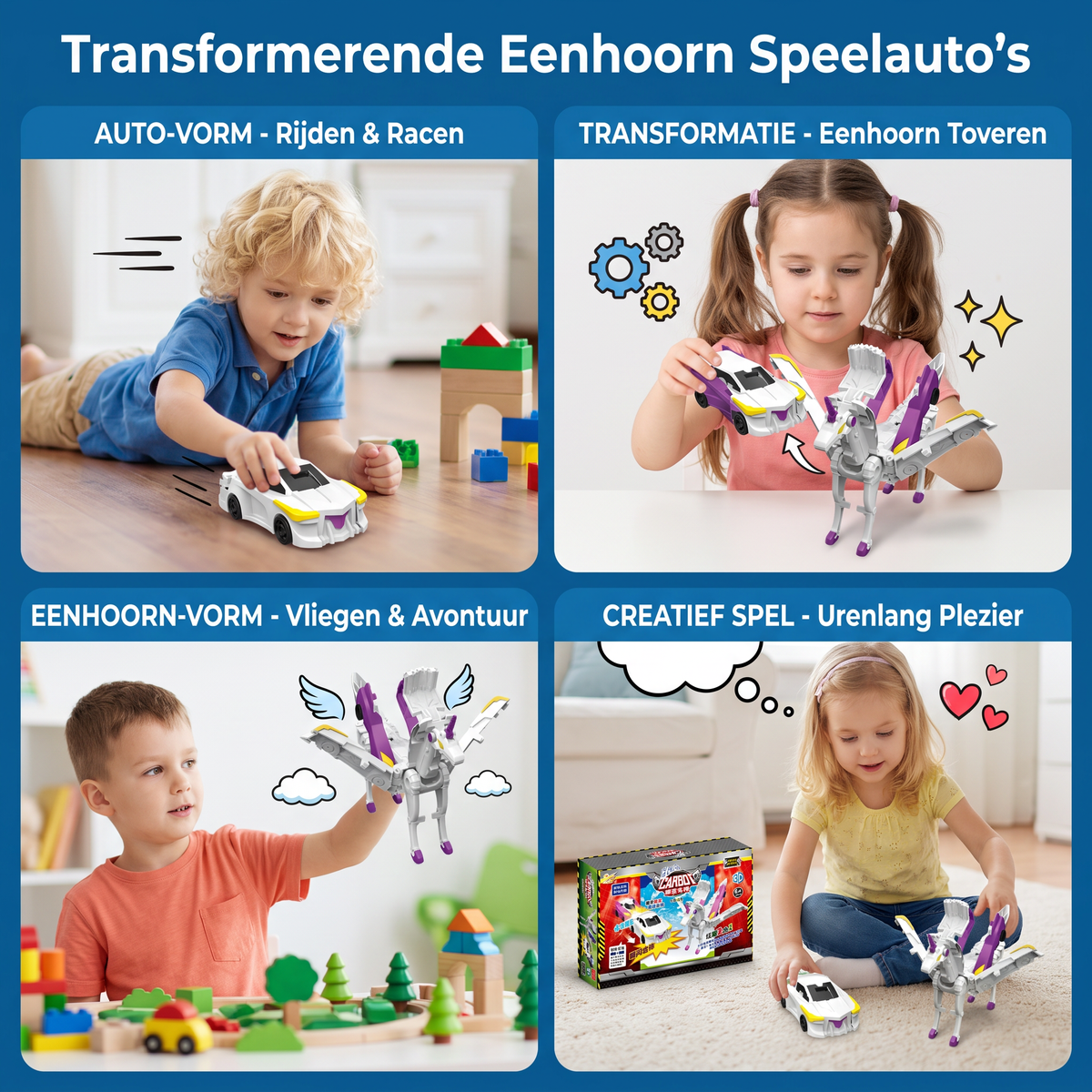 Transformerende Eenhoorn Speelauto's