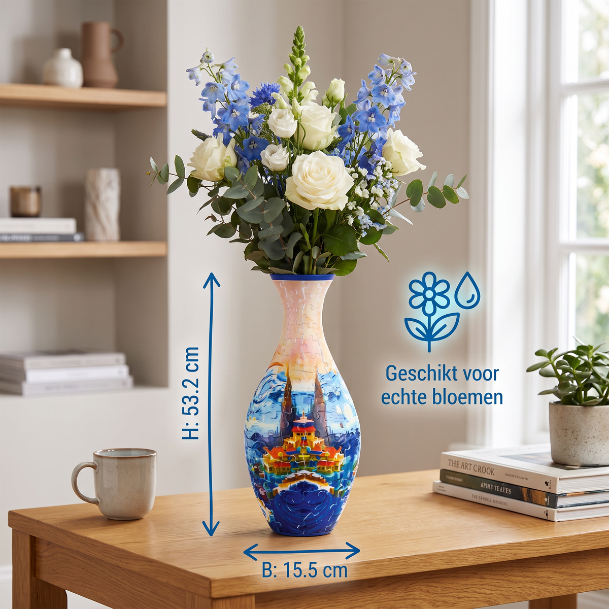 Edel 3D Puzzel Vaas - Geschikt Voor Echte Bloemen