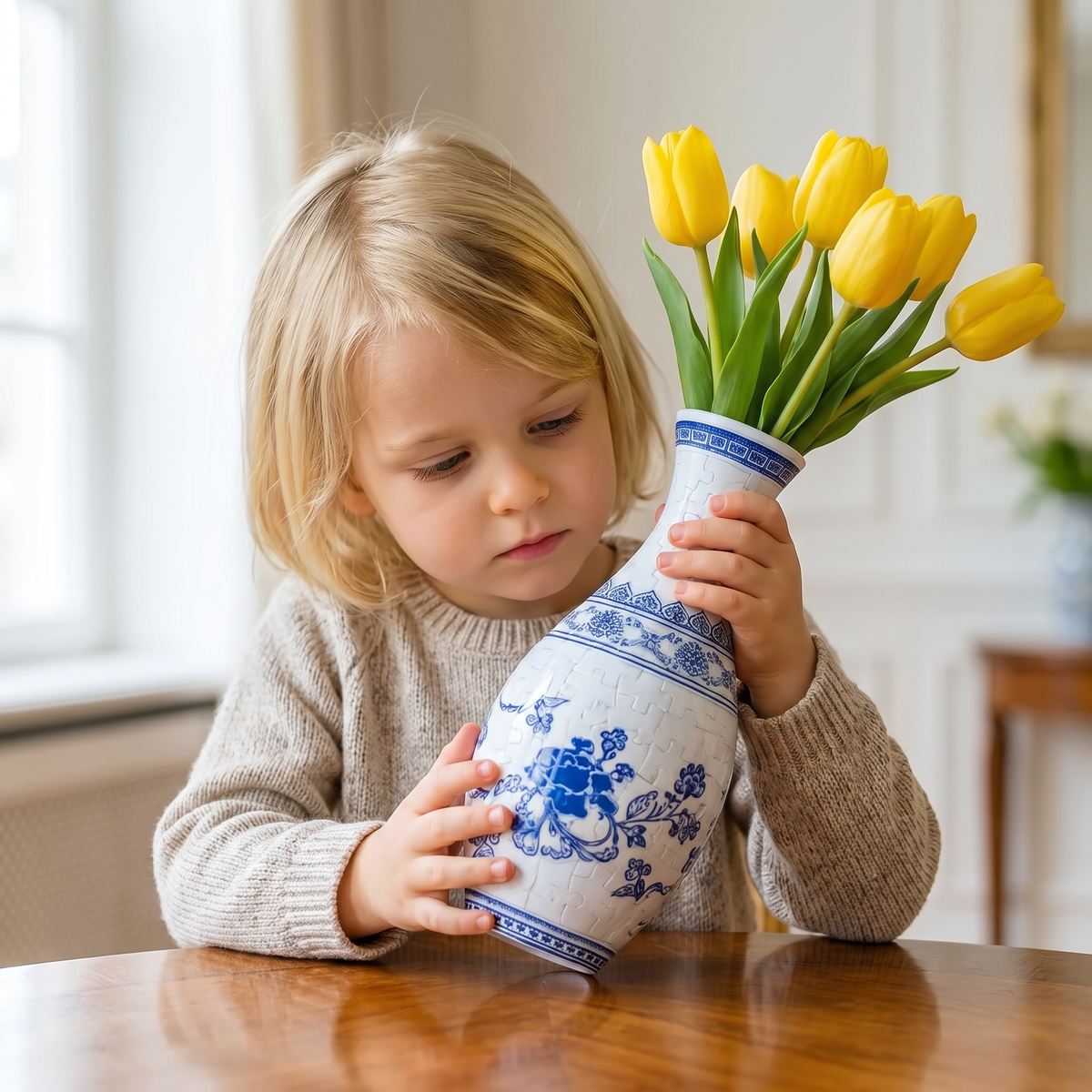 Edel 3D Puzzel Vaas - Geschikt Voor Echte Bloemen