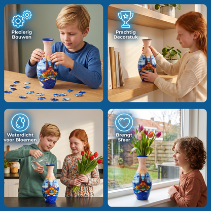 Edel 3D Puzzel Vaas - Geschikt Voor Echte Bloemen