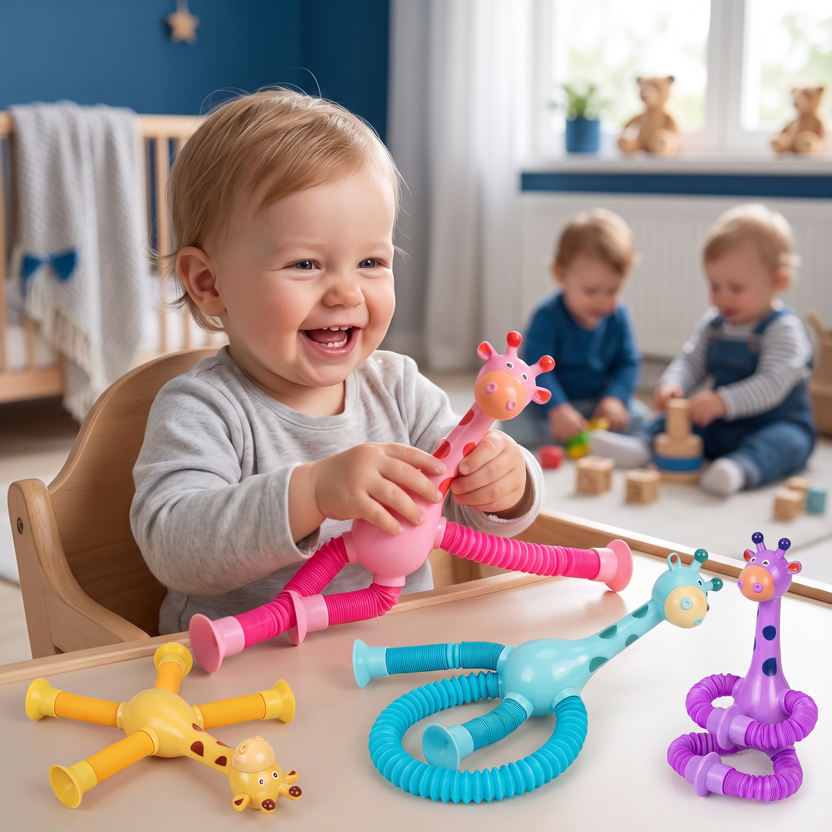 Sensorische Zuignap Giraffe Baby Speelgoed
