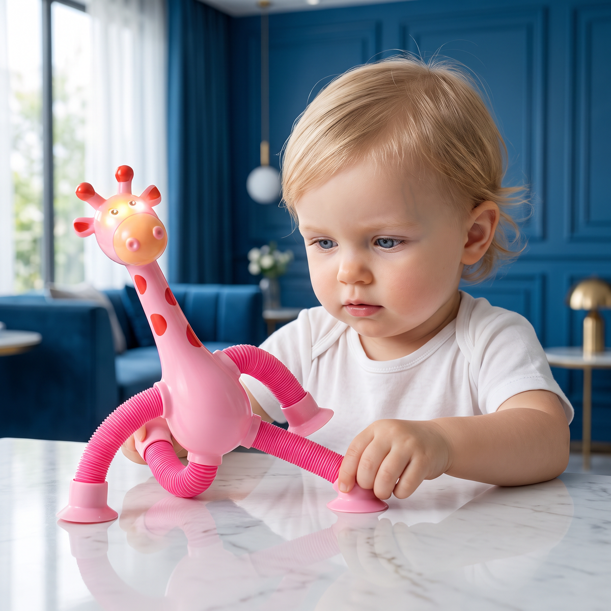 Sensorische Zuignap Giraffe Baby Speelgoed