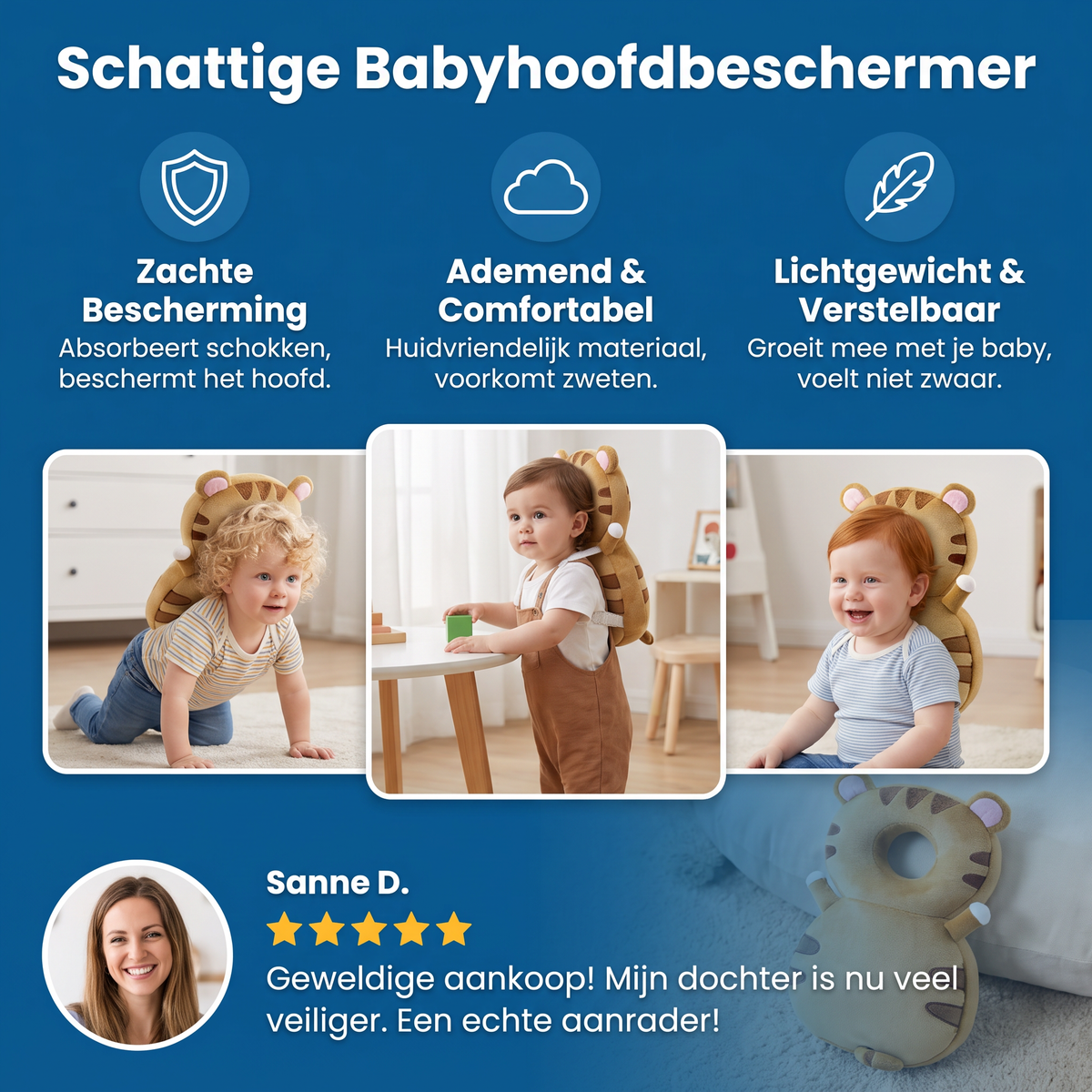 Schattige Babyhoofdbeschermer