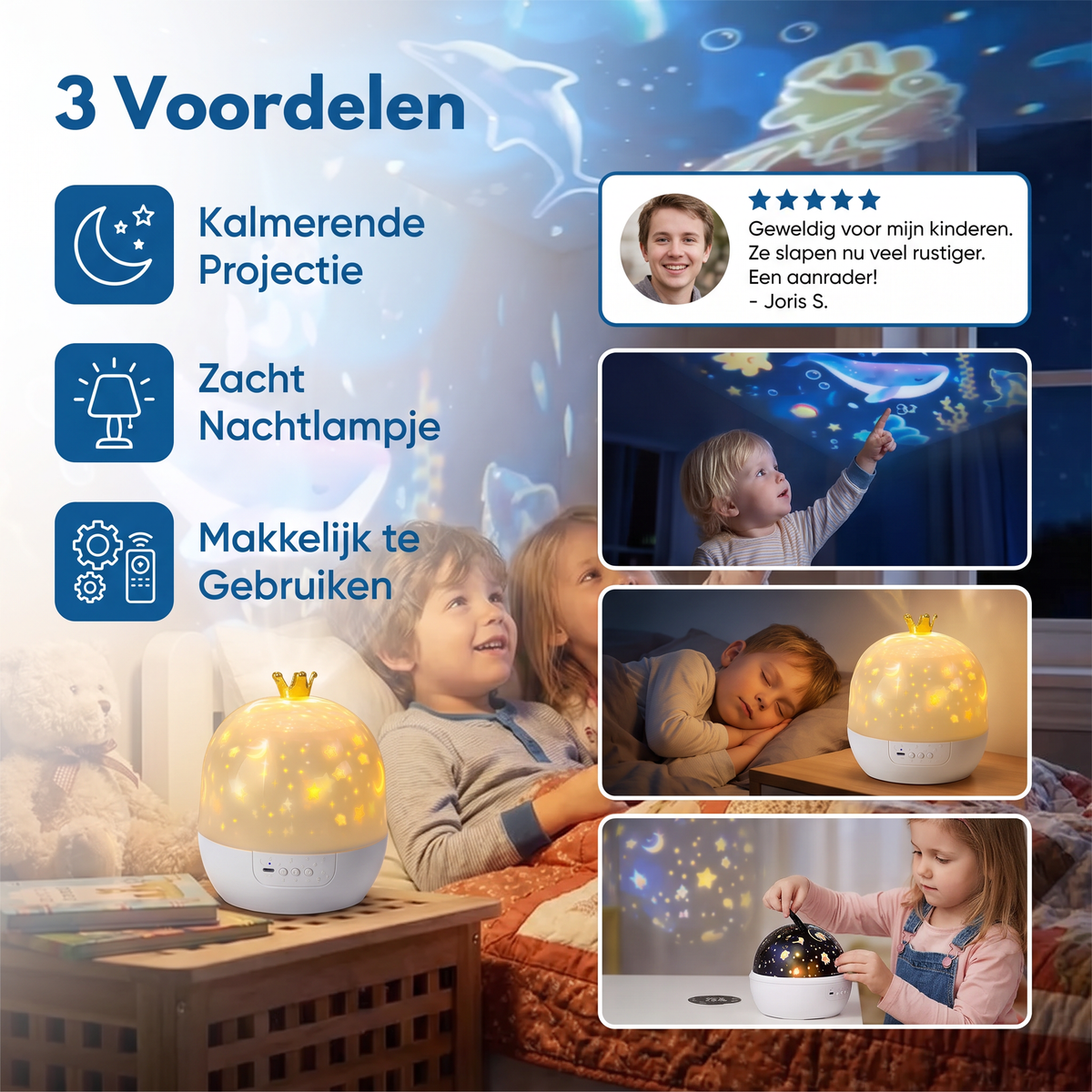 2-in-1 Kinder Nachtlampje en Projector