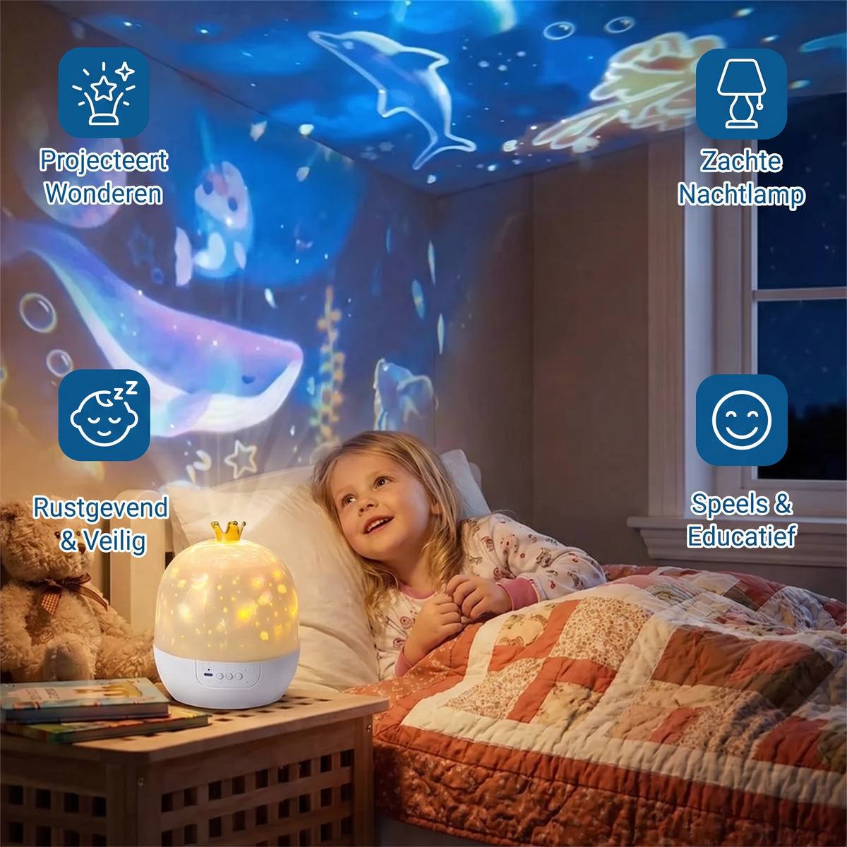 2-in-1 Kinder Nachtlampje en Projector