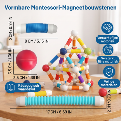 Vormbare Montessori-Magneetbouwstenen