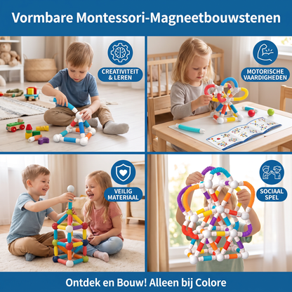 Vormbare Montessori-Magneetbouwstenen