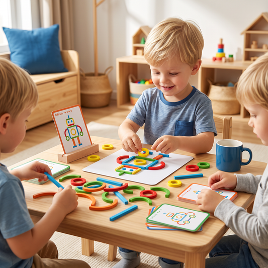 Educatieve Montessori-stokjes- En Ringenpuzzelbouwstenen