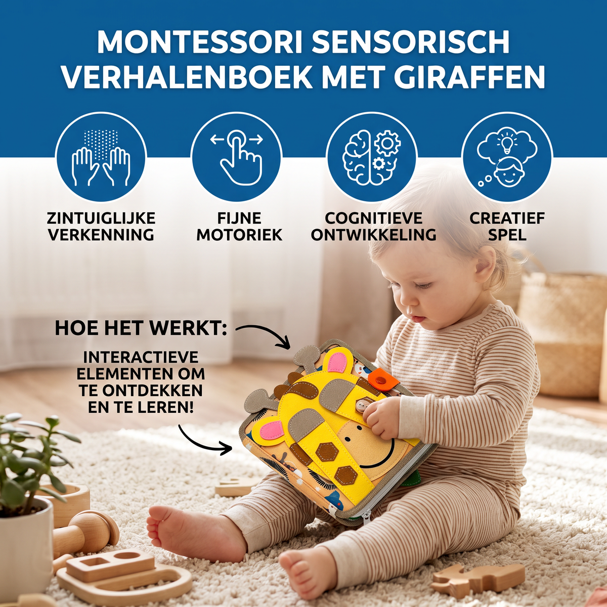 Montessori Sensorisch Verhalenboek Met Giraffen