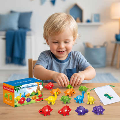 Educatieve Montessori-Kleurendinosaurussen Sorteerspel