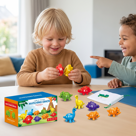 Educatieve Montessori-Kleurendinosaurussen Sorteerspel