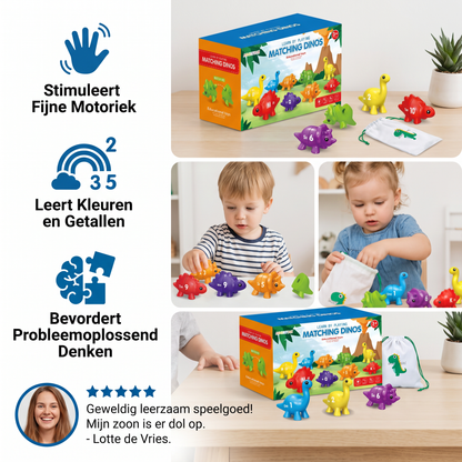 Educatieve Montessori-Kleurendinosaurussen Sorteerspel