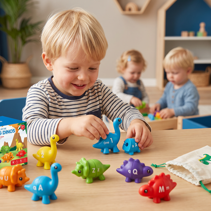Educatieve Montessori-Kleurendinosaurussen Sorteerspel