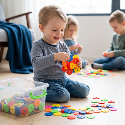 Montessori-Sneeuwvlokvormige Bouwstenen