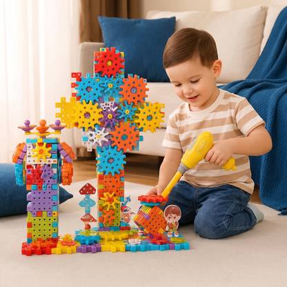 Montessori 3D Tandwielen- en Puzzelsteentjes