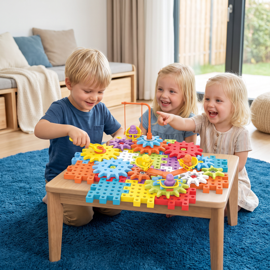 Montessori 3D Tandwielen- en Puzzelsteentjes