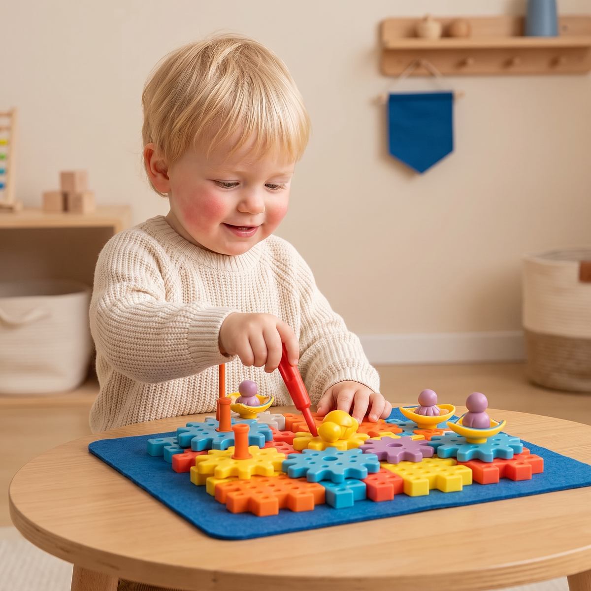 Montessori 3D Tandwielen- en Puzzelsteentjes