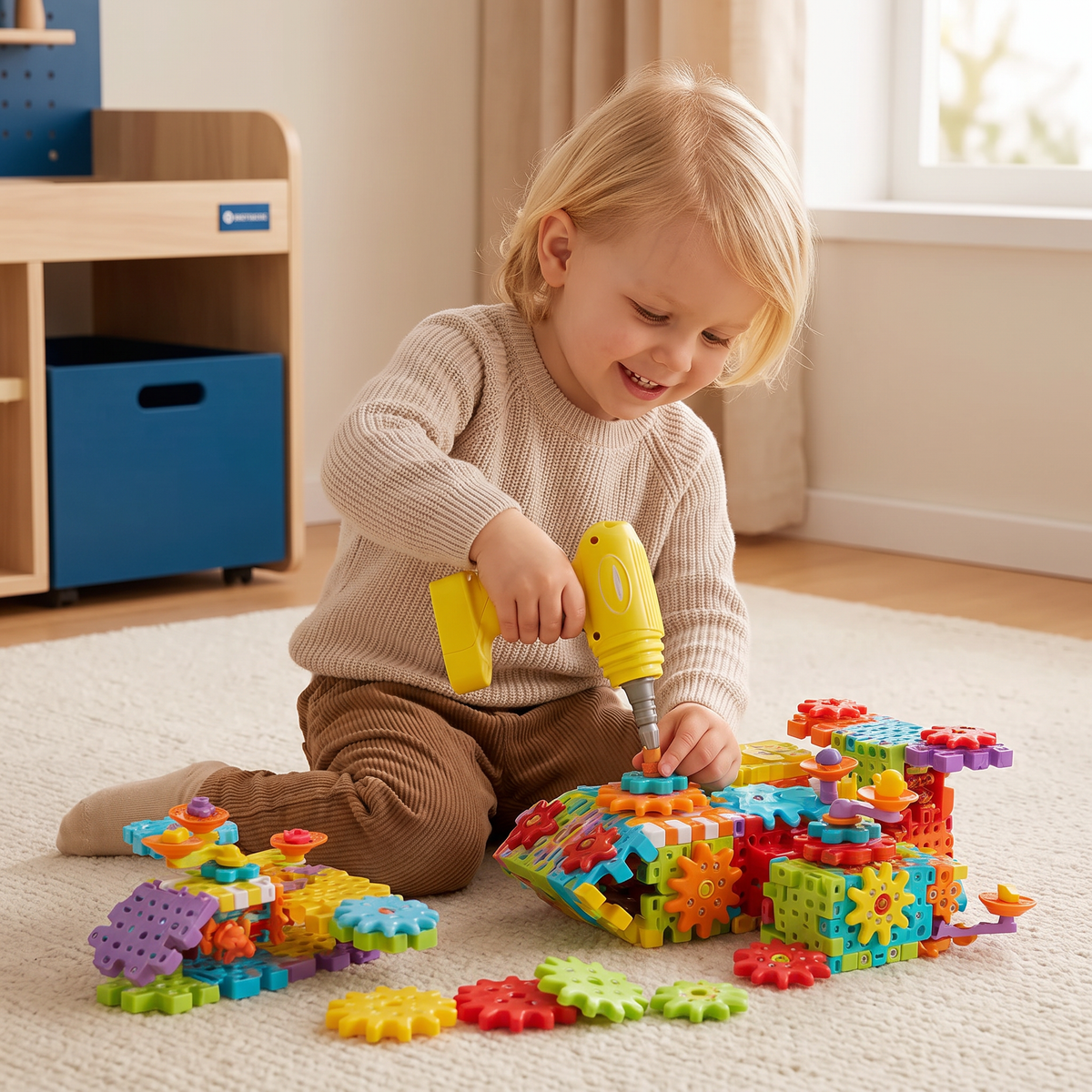 Montessori 3D Tandwielen- en Puzzelsteentjes