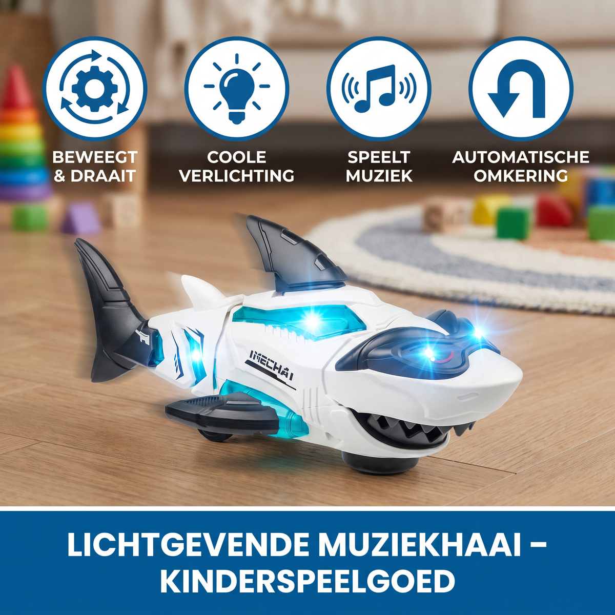Lichtgevende Muziekhaai – Kinderspeelgoed