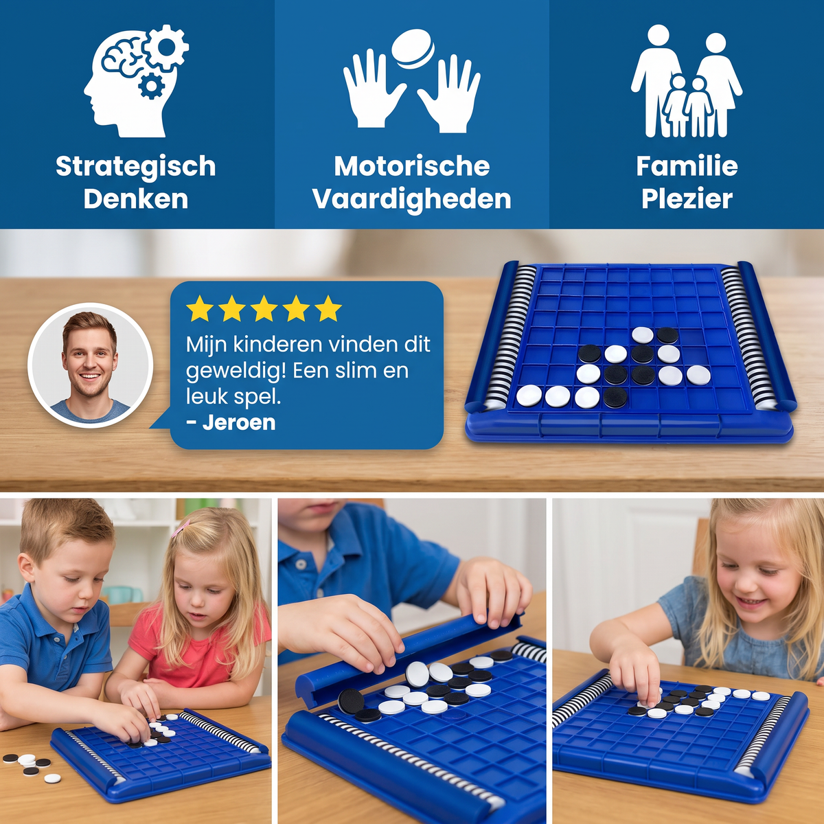 Omklap Logica Familiestrategiespel voor Kinderen