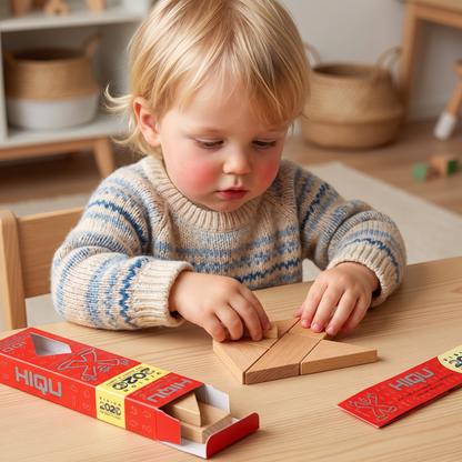 Houten Tangrampuzzel – Montessori Geometrie- en Leerspel voor Kinderen