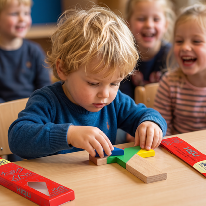 Houten Tangrampuzzel – Montessori Geometrie- en Leerspel voor Kinderen