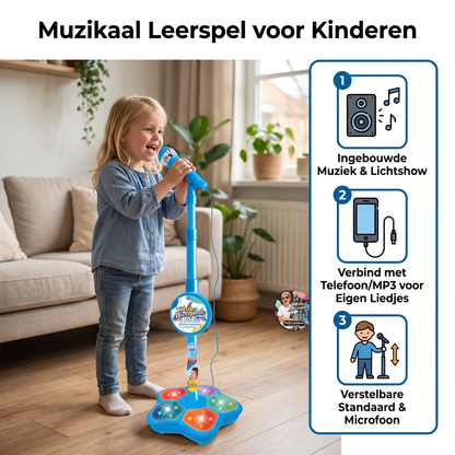 Karaokeset voor Kinderen met Microfoon & Standaard – Muzikaal Leerspel