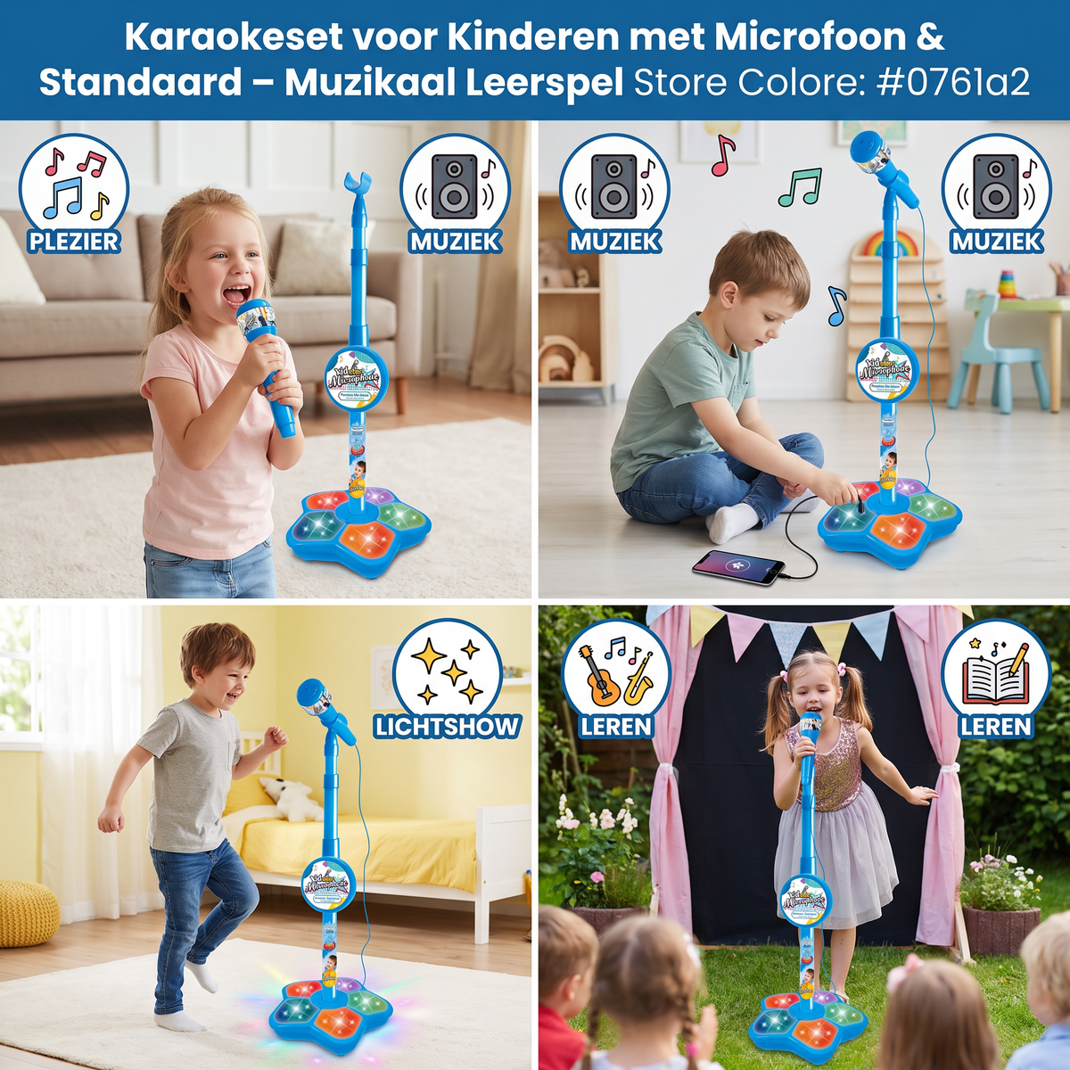Karaokeset voor Kinderen met Microfoon & Standaard – Muzikaal Leerspel