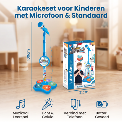 Karaokeset voor Kinderen met Microfoon & Standaard – Muzikaal Leerspel