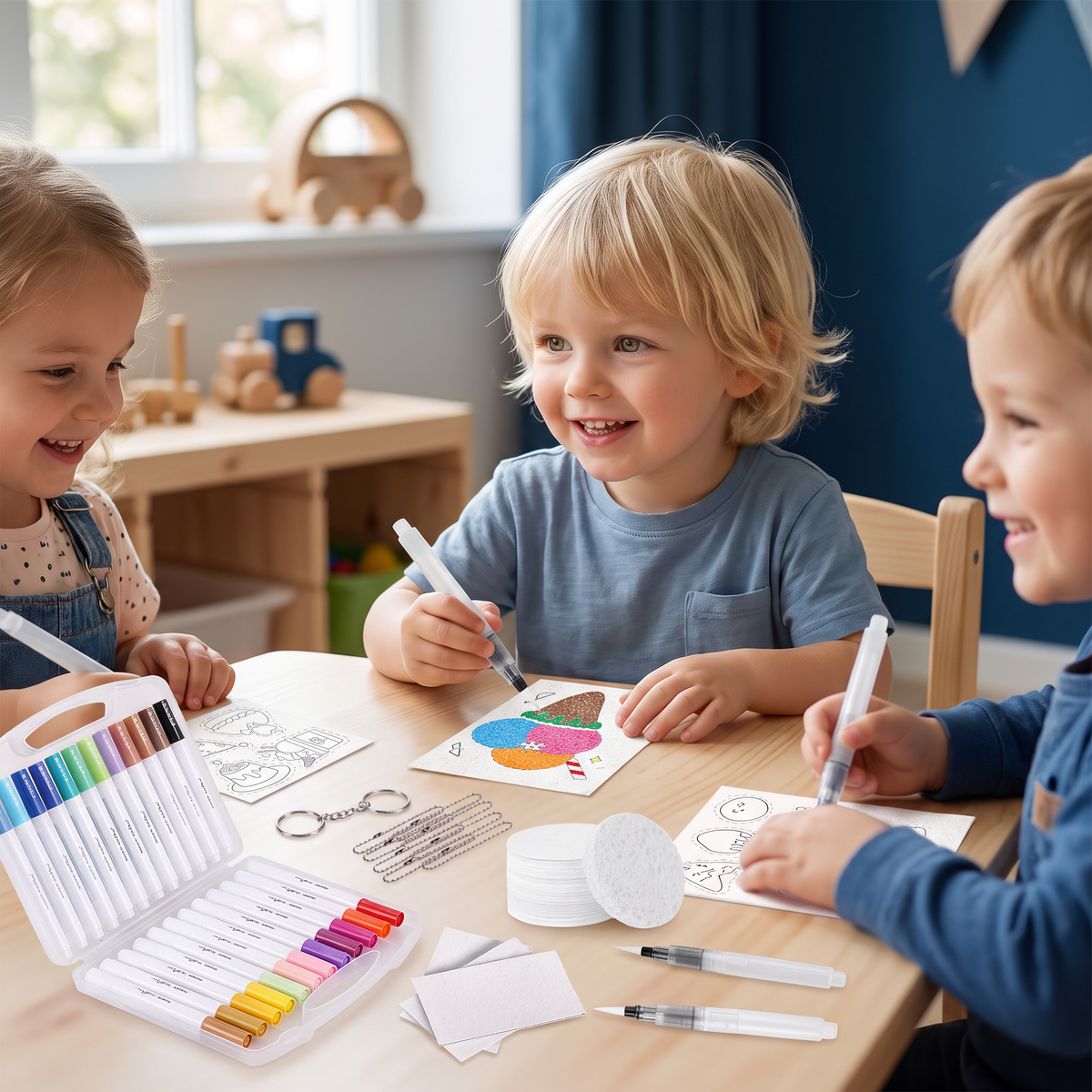 Creatieve Spons Schilder Set voor Kinderen – DIY Kunstset met Bubbeleffect