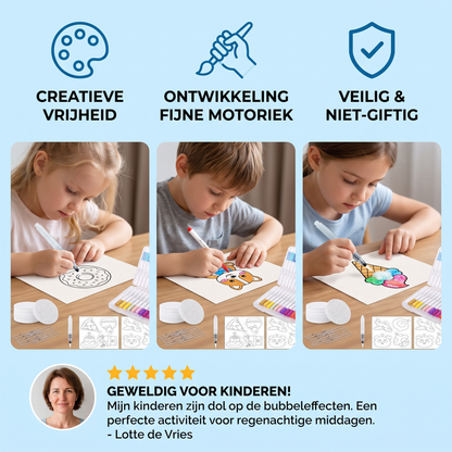 Creatieve Spons Schilder Set voor Kinderen – DIY Kunstset met Bubbeleffect