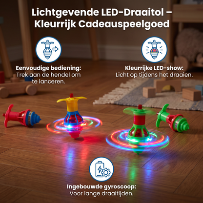 Lichtgevende LED-Draaitol – Kleurrijk Cadeauspeelgoed voor Kinderen