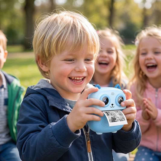 Directprintcamera voor Kinderen – Mini Digitale Camera met HD-Foto's & Geïntegreerde Printer
