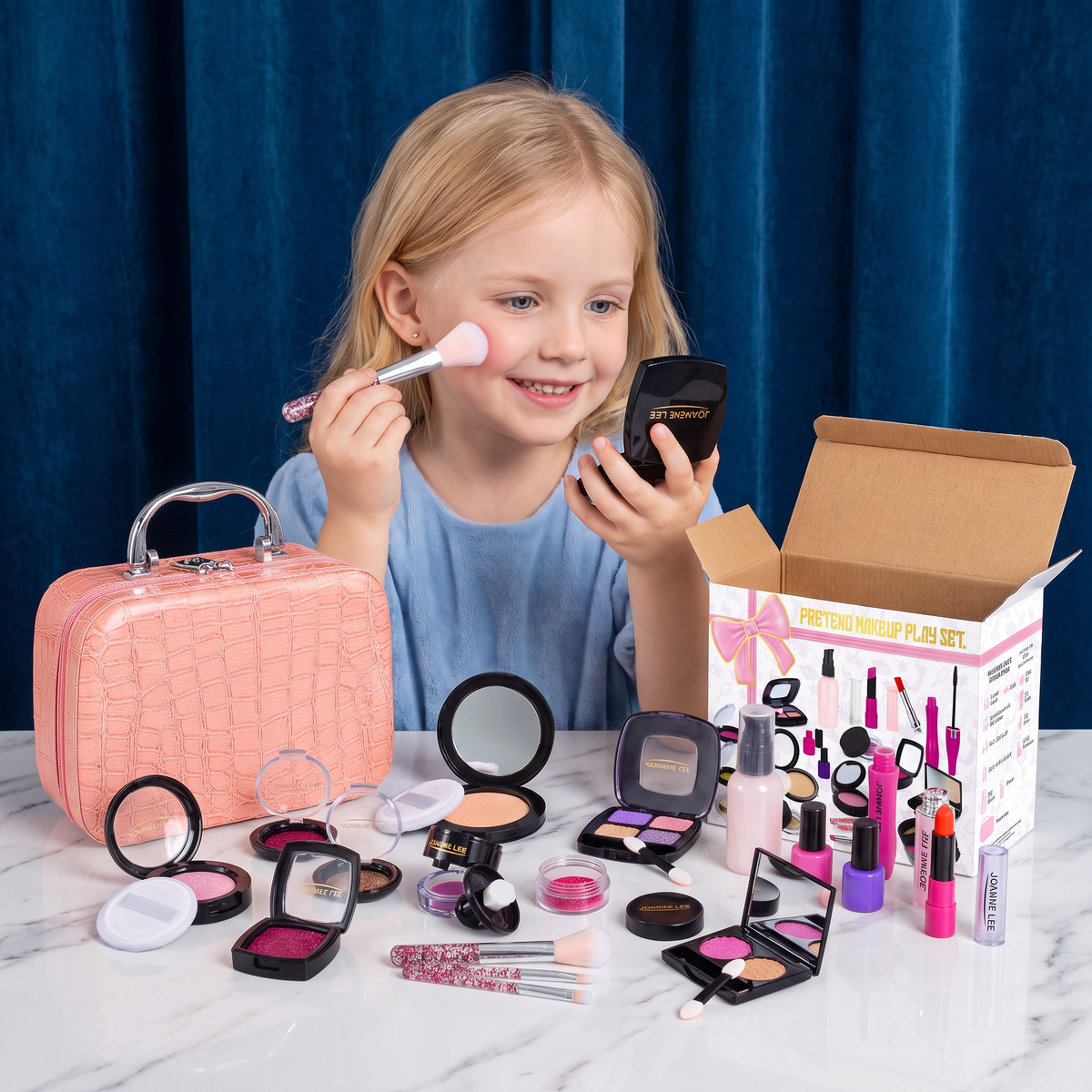 Make-up Speelset voor Meisjes – Veilige Kindermake-upset met Praktische Tas