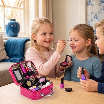 Make-up Speelset voor Meisjes – Veilige Kindermake-upset met Praktische Tas